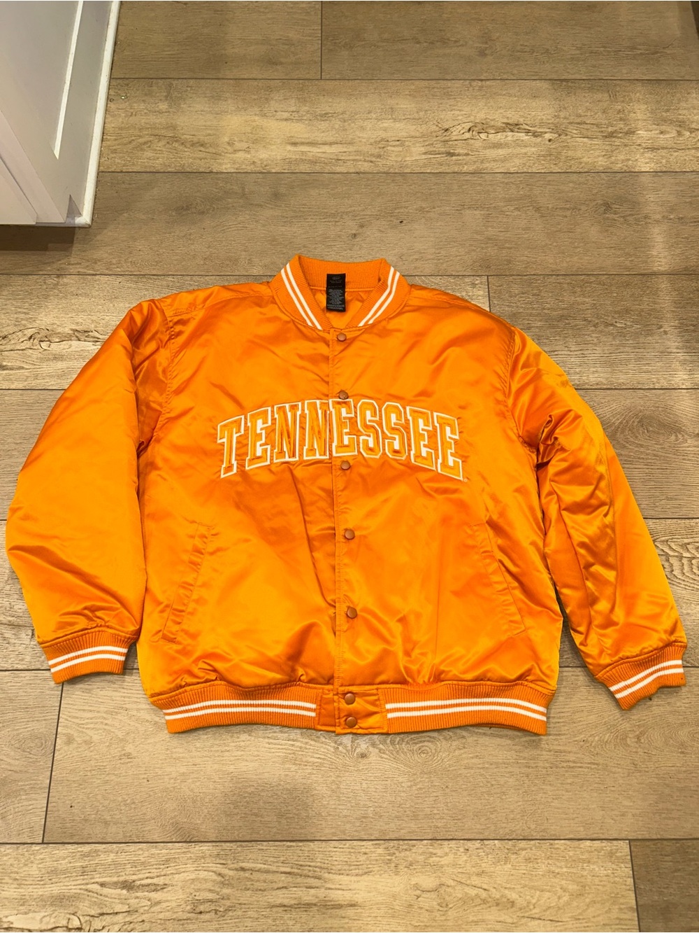 Vintage Tennessee Volunteers Satin Snap Jacket Mens XL Bomber Starter Orange 90s